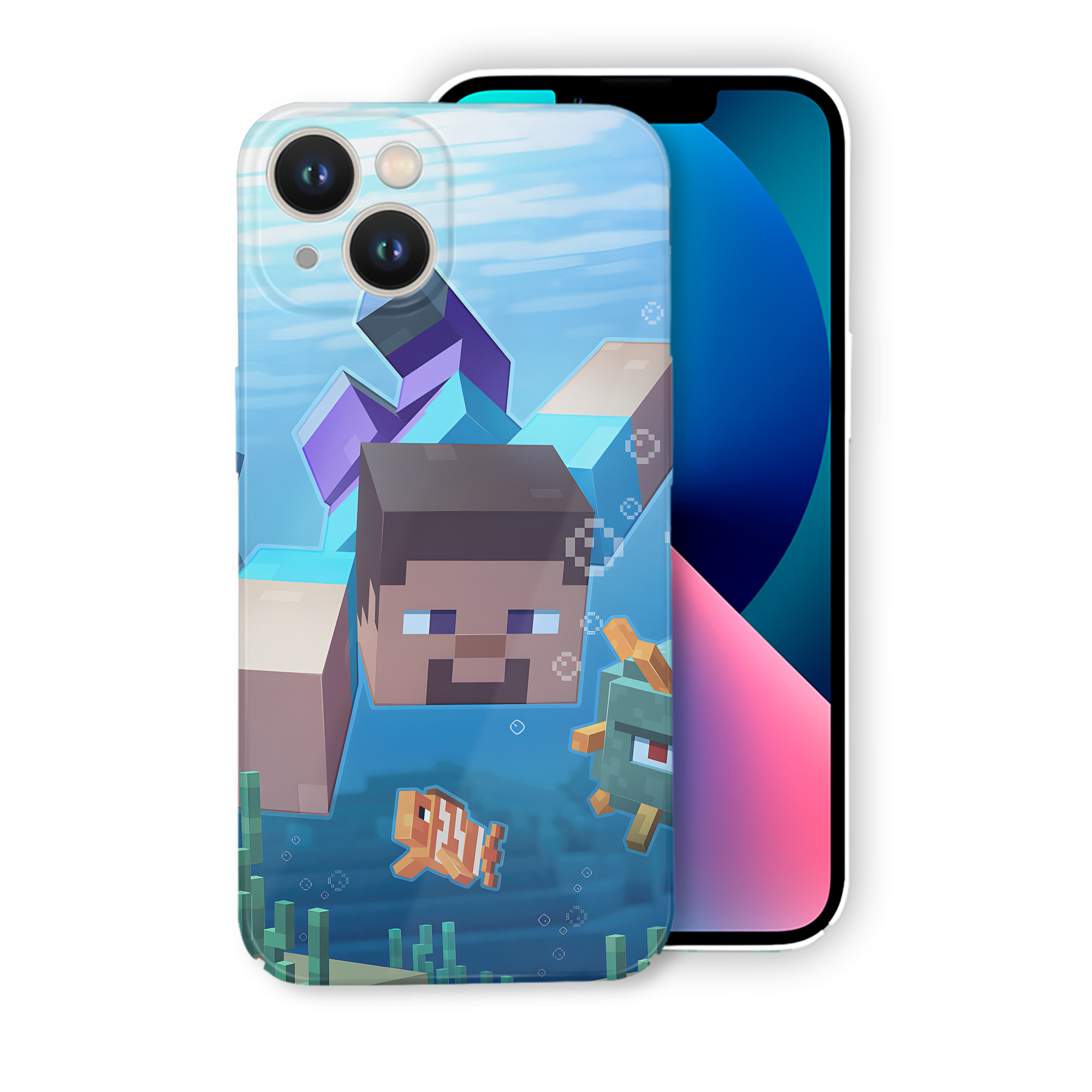 （画像用） マインクラフト ブロックの世界 Minecraft MC Block world 【iPhone 14シリーズ対応】ハードケース